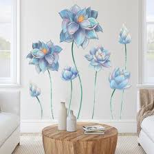 Blue Lotus Flower Wall