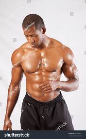 But near the groin it is easily divisible into two. Muscular Black Man Shirtless With His Chest Royalty Free Stock Photo 151269014 Avopix Com