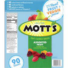 mott s fruit flavored snacks orted