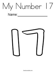 Number 17 (seventeen) practice worksheets. My Number 17 Coloring Page Twisty Noodle
