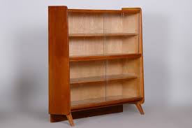 Mid Century Oak Bookcase With Glass