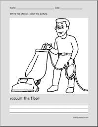 Vacuum cleaner how to clean your vacuum cleaner easiest microwave cleaning method. Coloring Page Write And Color Chores Esl Abcteach