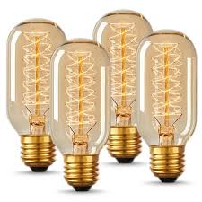 Yansun 40 Watt T45 E26 Edison Incandescent Light Bulb In Warm White 2700k 4 Pack H Ws001rw60e26 4 The Home Depot