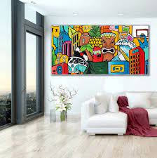 Horizontal Pop Art Wall Art For Living