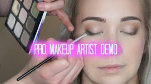 professional makeup artist demo using