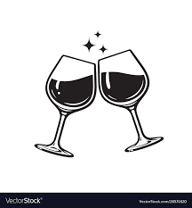 Two Glasses Wine Cheers With