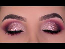 rose gold glitter eye makeup tutorial