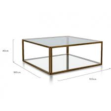 Melody Square Glass Coffee Table 1m