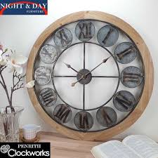 Timber Metal Clock
