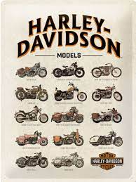 Harley Bike Models 3d Metal Wall Sign