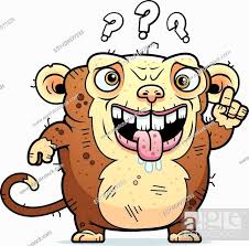 confused ugly monkey stock vector