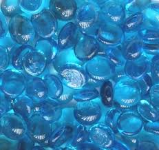 Ocean Blue Glass Gems Vase Filler Flat