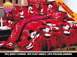 Red Wedding Mickey Minnie Mouse Bedding
