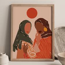 Women Poster Muslim Sisters Print