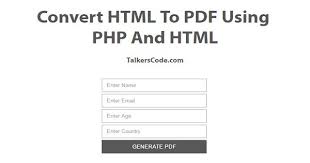 convert html to pdf using php