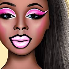 black barbie s face with full
