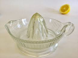 Glass Citrus Juicer Clear Glass Ribbed