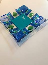 Fused Glass Plate Patchwork Design