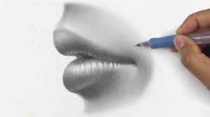 to draw lips from the side shading