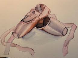 Watercolor Art Pointe Shoes Wall Art