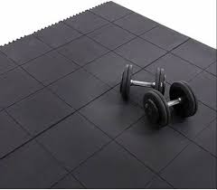 rubber black gym floor tiles thickness