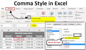 comma style in excel how to apply