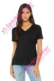 Relaxed Fit Ladies V Neck T Shirt