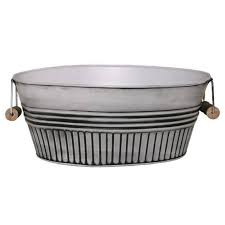 Wash Galvanized Metal Vintage Planter