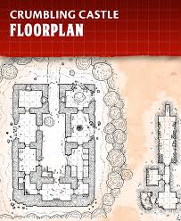 crumbling castle fantasy floorplan