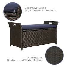 40 Gal Rattan Outdoor Storage Bench