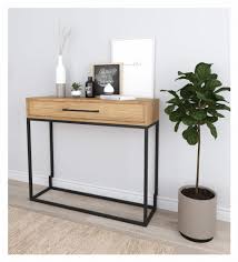 industral console table with a drawer