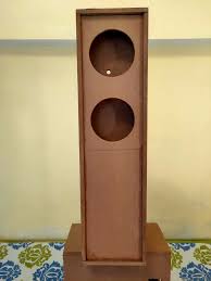 2 1 wooden tower speaker cabinet