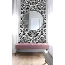 Nextwall Black And White Damask Vinyl