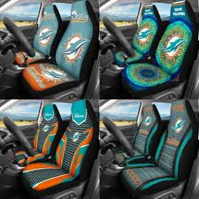 Miami Dolphins Car Seat Cover 2pcs