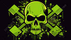 green skull logo wallpapers background