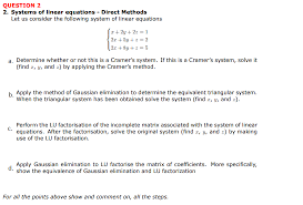 Question 2 2 Systems Of Linear