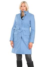 Ladies Belted Funnel Neck Trench Coat