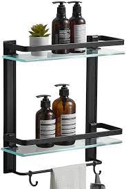 tempered glass shower shelves