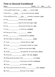 101 Printable First vs Second Conditional PDF Worksheets - Grammarism