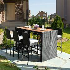 7 Pieces Patio Rattan Wicker Dining