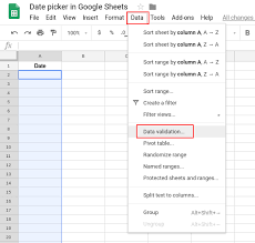 date picker in a google sheets cell