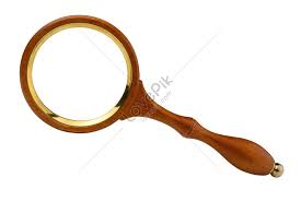 Old Magnifying Glass With Wooden Handle