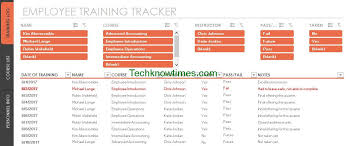 employee training tracker template