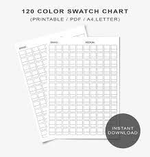 120 Color Swatch Chart Template