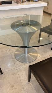 Glass Round Dining Table 3 Chairs