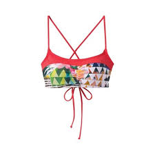 Womens Prana Makoa Bikini Top Size L 12 Carmine Pink Paradise