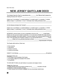 free new jersey quitclaim deed form