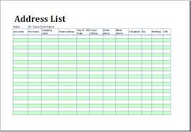 Microsoft Excel Address Book Template Download Task List Template