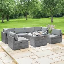 harrier rattan sofa set 6 seats fire