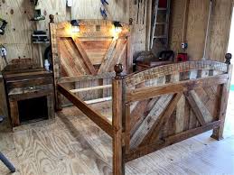 diy pallet bed frame with lighted